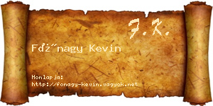 Fónagy Kevin névjegykártya