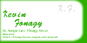 kevin fonagy business card
